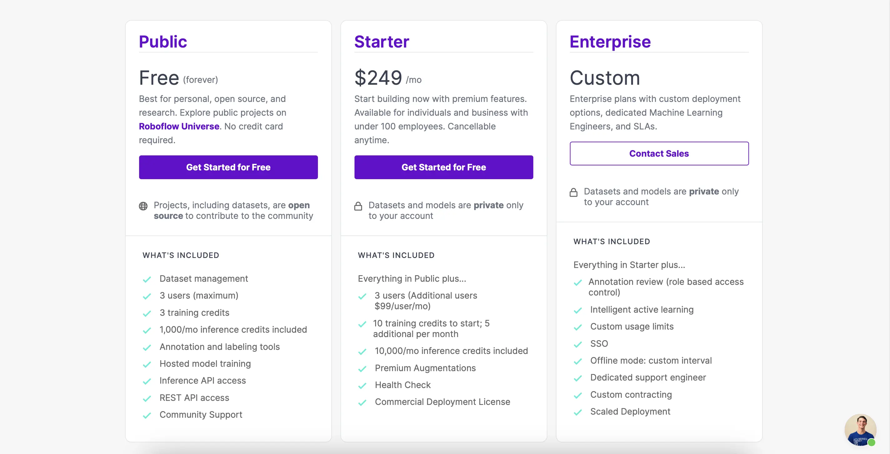 Roboflow image recognition pricing